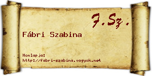 Fábri Szabina névjegykártya
